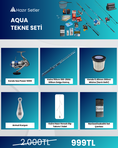 Aqua Tekne Seti - Tekne Balıkçısı Hazır Olta Seti - 1