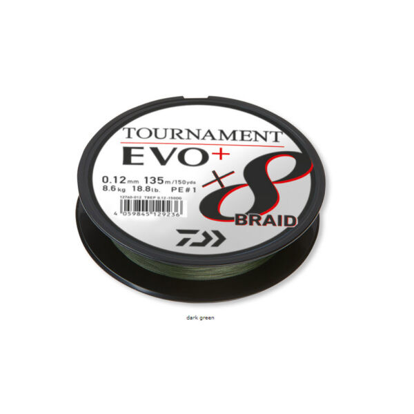 DAIWA TOURNAMENT EVO+ 8B 270M 0.18MM D.GREEN İP MİSİNA - 2