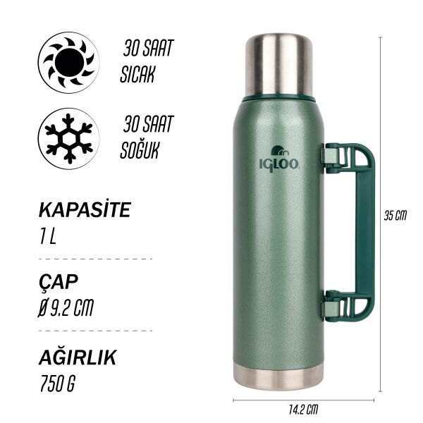 IGLOO Legend Klasik Termos 1 Litre, Renk:, Beden: - 4