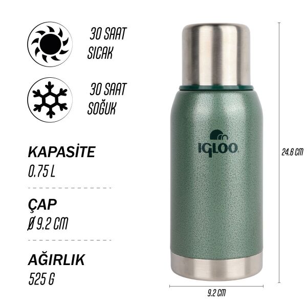 IGLOO Legend Klasik Termos 750ml, Renk:, Beden: - 4