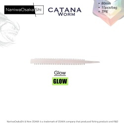 NaniwaOsakaShi Catana Worm 8cm Glow 10Pcs - NANIWAOSAKASHI