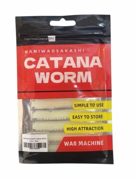 NaniwaOsakaShi Catana Worm 8cm Glow 10Pcs - 3