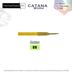 NaniwaOsakaShi Catana Worm 8cm Golden 10Pcs - NANIWAOSAKASHI