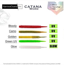 NaniwaOsakaShi Catana Worm 8cm Golden 10Pcs - 2