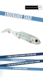 NANIWAOSAKASHI ENDURANDE SHAD 70MM C163 SİLİKON YEM - 3