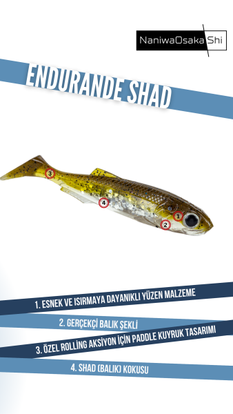 NANIWAOSAKASHI ENDURANDE SHAD 70MM C176 SİLİKON YEM - 3