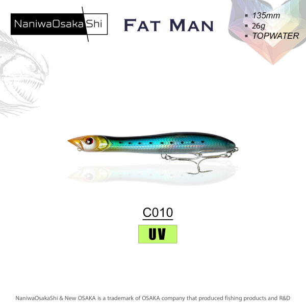 NANIWAOSAKASHI FAT MAN 135MM 26GR TOPWATER C010 - 1