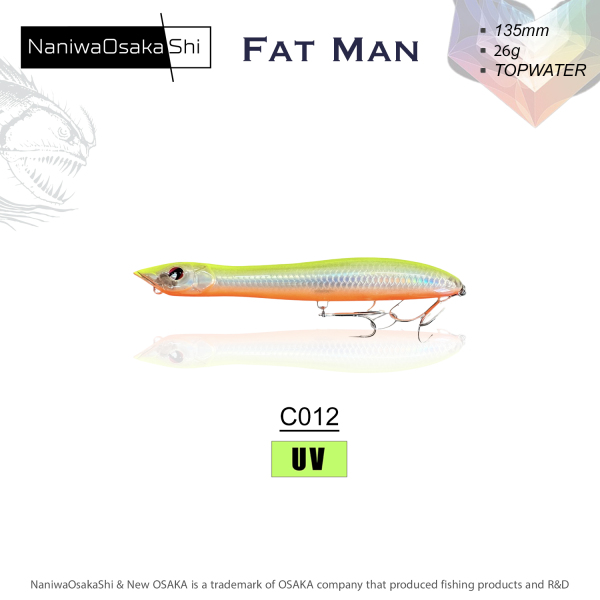 NANIWAOSAKASHI FAT MAN 135MM 26GR TOPWATER C012 - 1