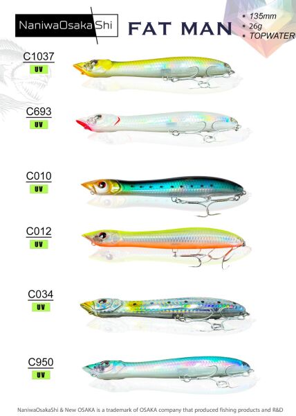NANIWAOSAKASHI FAT MAN 135MM 26GR TOPWATER C012 - 2
