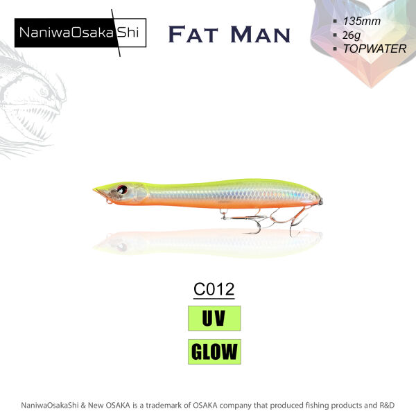 NANIWAOSAKASHI FAT MAN 135MM 26GR TOPWATER C012 - 1