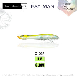 NANIWAOSAKASHI FAT MAN 135MM 26GR TOPWATER C1037 SAHTE BALIK - NANIWAOSAKASHI