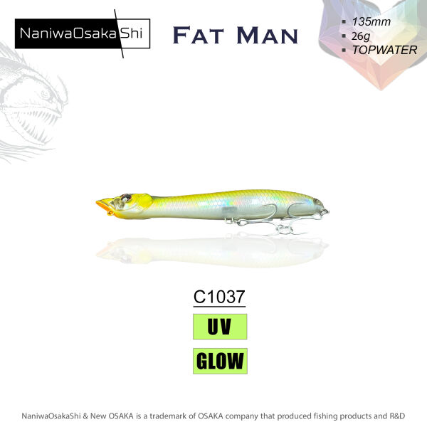 NANIWAOSAKASHI FAT MAN 135MM 26GR TOPWATER C1037 SAHTE BALIK - 1