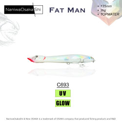 NANIWAOSAKASHI FAT MAN 135MM 26GR TOPWATER C693 SAHTE BALIK - NANIWAOSAKASHI