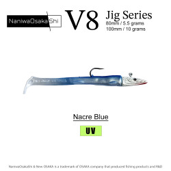 NANIWAOSAKASHI SERIES V8 JIG 5,5GR NACRE BLUE - NANIWAOSAKASHI