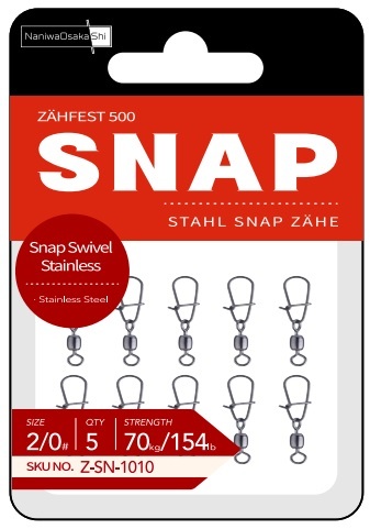 NaniwaOsakaShi Zahfest500 Snap Swivel Stainless Size:6 - 1