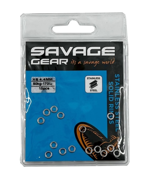 Savage Gear Solid Rings XS 175 lb 80 kg SS 15 Pcs - 1