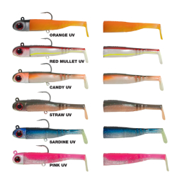 SEABOR LILY SHAD 60GR 2+1 SİLİKON YEM,RED MULLET UV - SEABOR