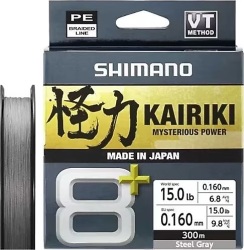Shimano Line Kairiki 8+ 300m 0.13mm 8.3kg Grey - SHIMANO